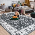 thumbnail image 6 of Cydiria Vintage Boho Traditional Oriental Faux Wool Area Rug, 5' x 7', Black, 6 of 7