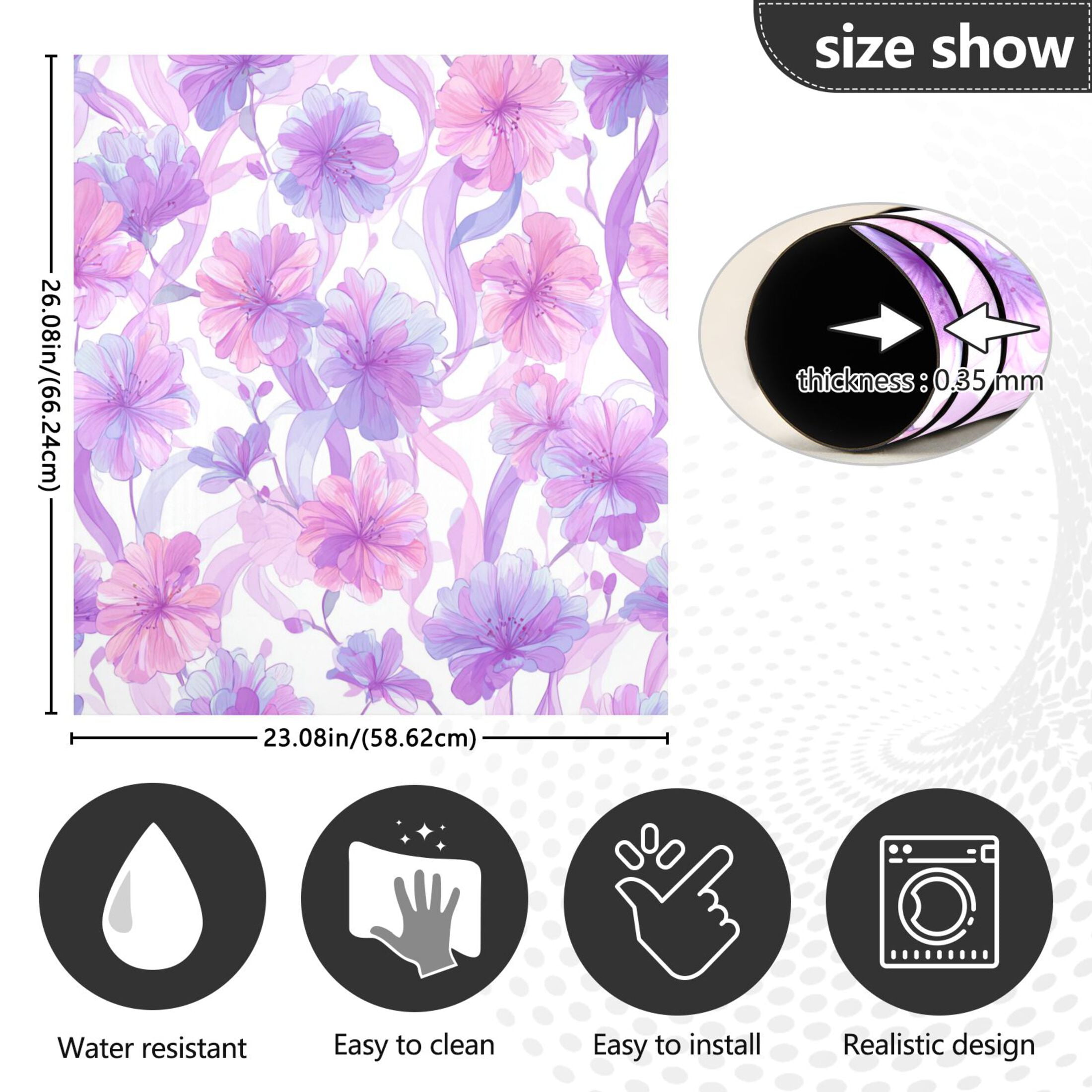 Dishwasher Magnetic Refrigerator Magnet Cover Sticker Home Decorative 23"x26" Light Pink Peach Blossoms