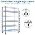 thumbnail image 2 of NiamVelo 6 Tier Storage Shelves with Wheels, Adjustable Wire Shelving Unit Metal Shelf Heavy Duty Garage Shelving 2100 lbs Capacity, Chrome, 2 of 7