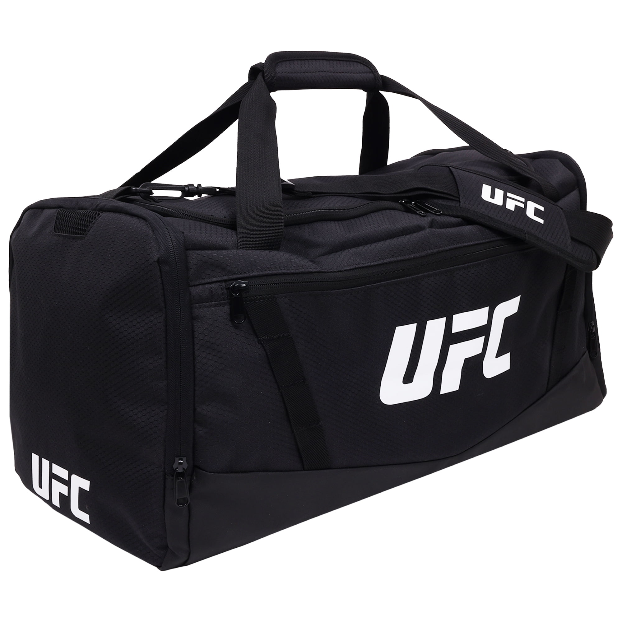 UFC Gym Bag, 22 Inch Carry On Large Travel Duffel Bag for Men and Women, Shoe Compartment, MMA Workout Equipment and Sports Accessories, Black