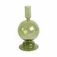thumbnail image 6 of Decorative Glass Taper Candle Holder - Pair with Gold Pillar Candle Holder - Perfect for Centerpieces for Tables, Kitchen, and Coffee Decor - Modern Candlestick Holder for Lighting Accent - 7", Green, 6 of 10