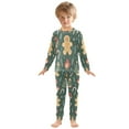 thumbnail image 6 of FORMRS Long Sleeve Top and Pants Pajama Set for Niños 2-Piece Sleepwear, Sizes 18M-8Y, Brown Christmas Gingerbread, 6 of 6