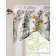 thumbnail image 3 of Tie Up Valance Curtain for Kitchen,Watercolor Yellow Daisy Flower Eucalyptus Leaf Rod Pocket Short Curtains Adjustable Tie-Up Shade Valances,Botanical Window Treatment for Bathroom Living Room, 3 of 8