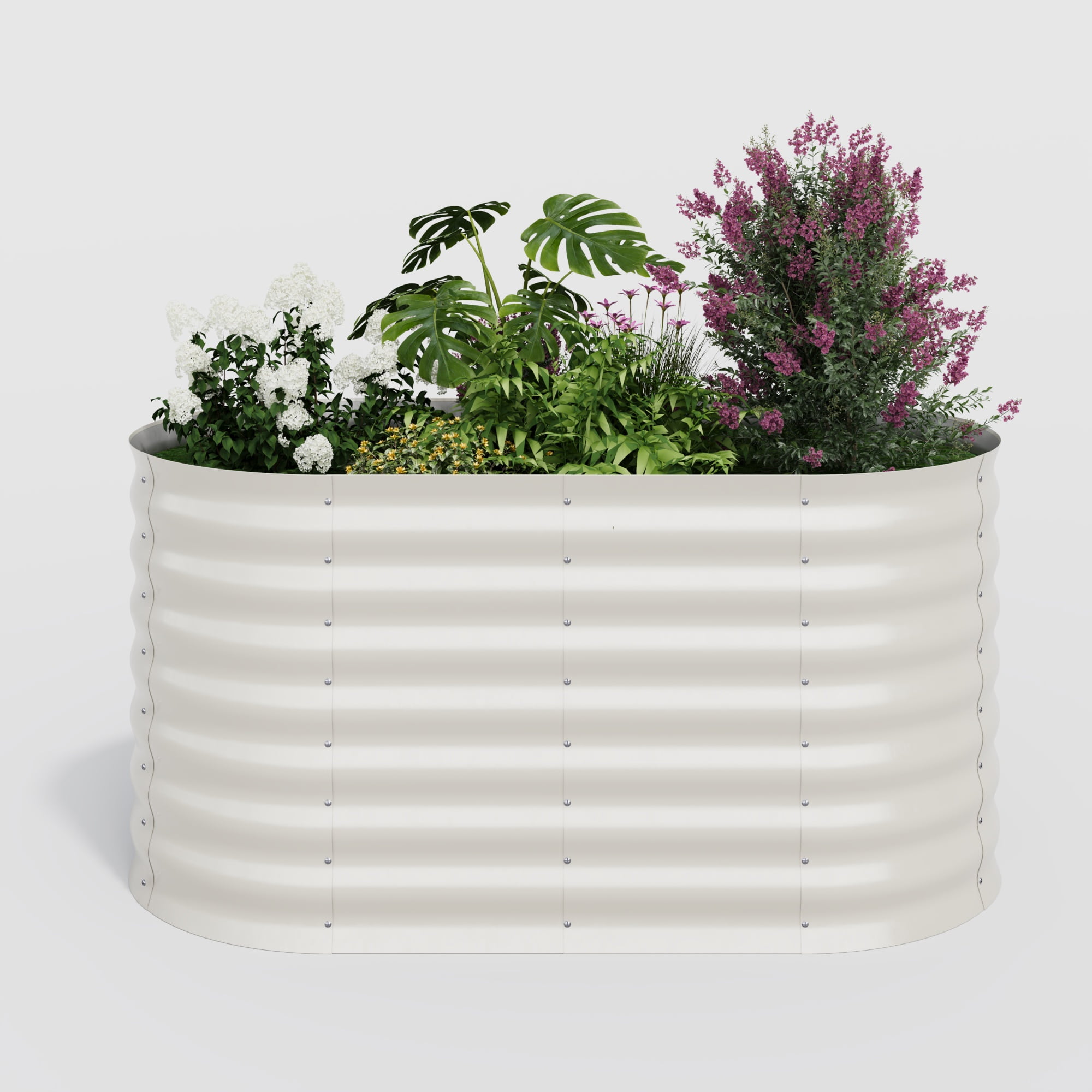WildBreak Raised Garden Bed, Galvanized Planter Box, 4 x 2 x 2 ft, Beige