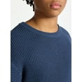 thumbnail image 4 of No Boundaries Marled Cotton Crewneck Pullover Sweater, Midweight, Men's & Big Men's, 4 of 5