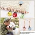 thumbnail image 3 of 10Pcs 5Color Alloy Enamel Beetle Charm Locking Stitch Marker with Leverback Earring Findings Plastic Ear Nuts Mixed Color 38mm Pin: 1x0.8mm 2Pcs/color, 3 of 7