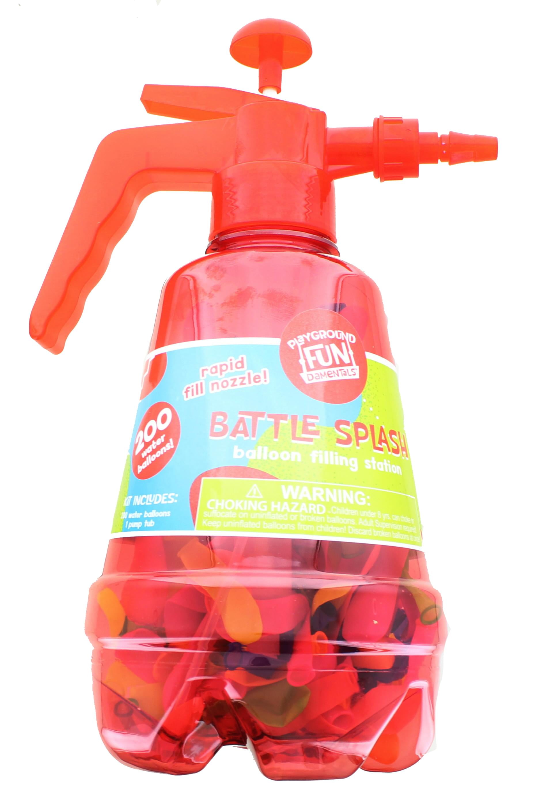 Battle Splash Water Balloon Pump with 200 Balloons Red