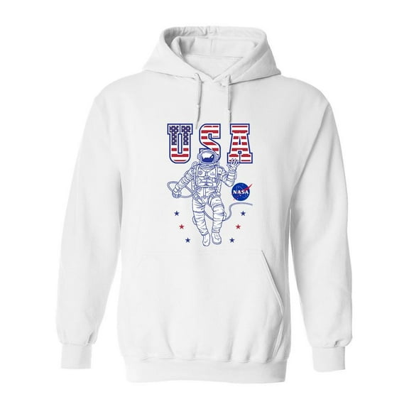 NASA Usa Flag Spaceman Hoodie Men -NASA Designs, Male XX-Large