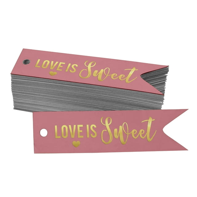 Inkdotpot Real Gold Foil Love Is Sweet Wedding Tags Favor Hang Paper Tags 50 Pieces