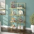 thumbnail image 2 of Evelyn&Zoe Ingels 62" Tall Rectangular Bookcase, Brass, 2 of 8