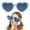 Blue, variant on Funny Oversized Heart Shape Sunglasses, Hot Pink Heart Glasses, Retro Heart Sunglasses Womens, Novelty Fun Heart Sunglasses for Men, Women Fashion Heart Sunglasses 1Pcs