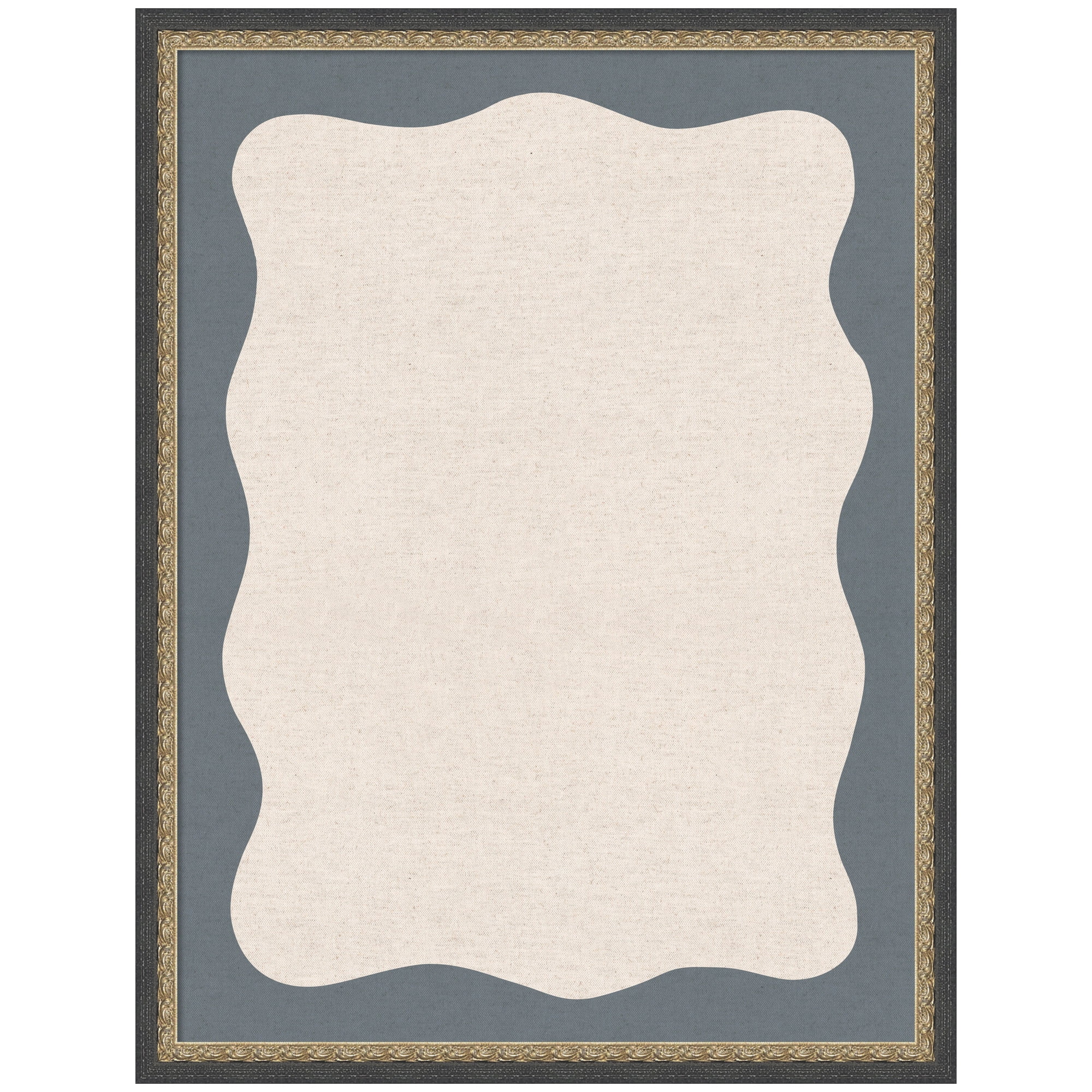 Kate and Laurel Framed Fabric Pinboard 19 x 25,  Printed Linen Decorative Bulletin Board for Use as a Vision Board or Wall Organization, Matinee Black Bronze Frame