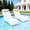 White, variant on FOOWIN HDPE Pool Lounge Chairs Set of 2, Adjustable Backrest Outdoor Pool Chairs with Headrest, All-Weather Poolside Reclining Chairs, White