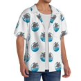 thumbnail image 2 of Balery Turtle Men's Casual Button Down Shirt Short Sleeve Textured Summer Cuban Beach Shirts-4X-Large, 2 of 7