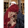 thumbnail image 3 of Sudadera con capucha con estampado gráfico de rosas vintage Y2K para hombre, ropa de calle gótica de moda, sudaderas casuales holgadas de estilo hip hop con forro polar, 3 of 5