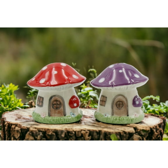 Magic Mushroom Ceramic Salt and Pepper Shakers Cottagecore Gift
