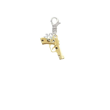 Goldtone 9mm Handgun - 2019 Clip on Charm (Best 9mm Pistol For A Woman)