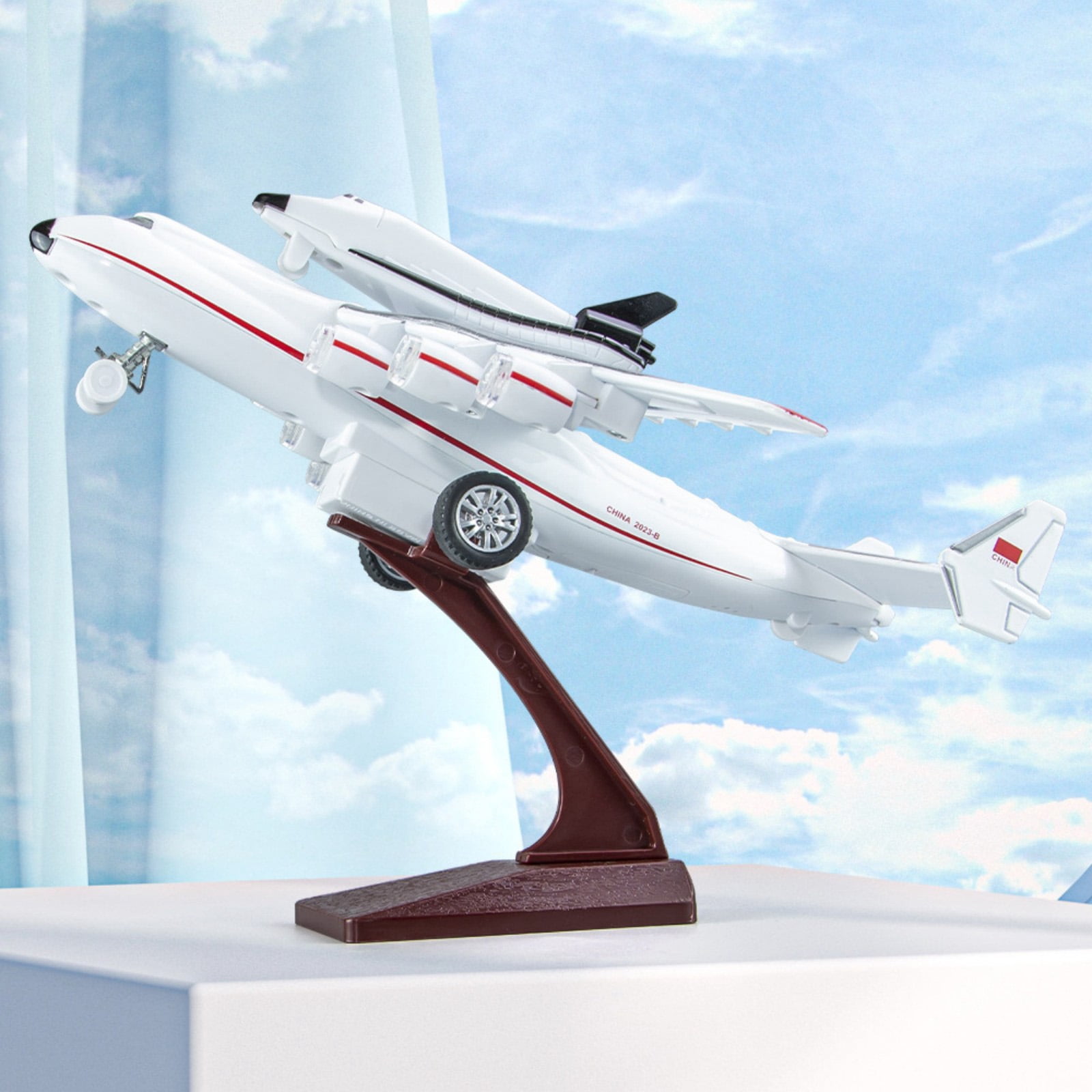 APPLAYERR 1/400 Scale An-225 Mriya Buran Orbiter Aircraft Model Soviet Diecast Plane Collectible Display Gift w Stand