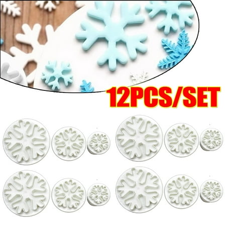 

Christmas Snowflake Cookie Cutters Christmas Shapes Cookie Cutters for Kids Fondant Cookie Baking Birthday Party Supplies 12PCS