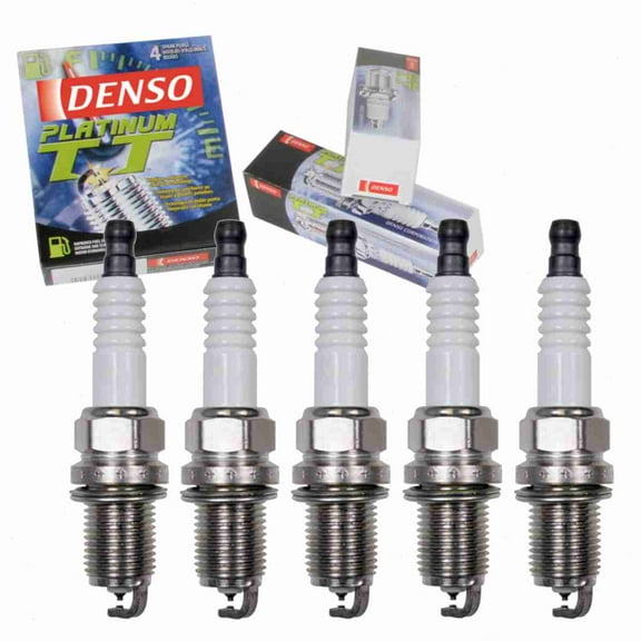 5 pc DENSO Platinum TT Spark Plugs compatible with Volvo XC70 2.5L L5 2003-2007