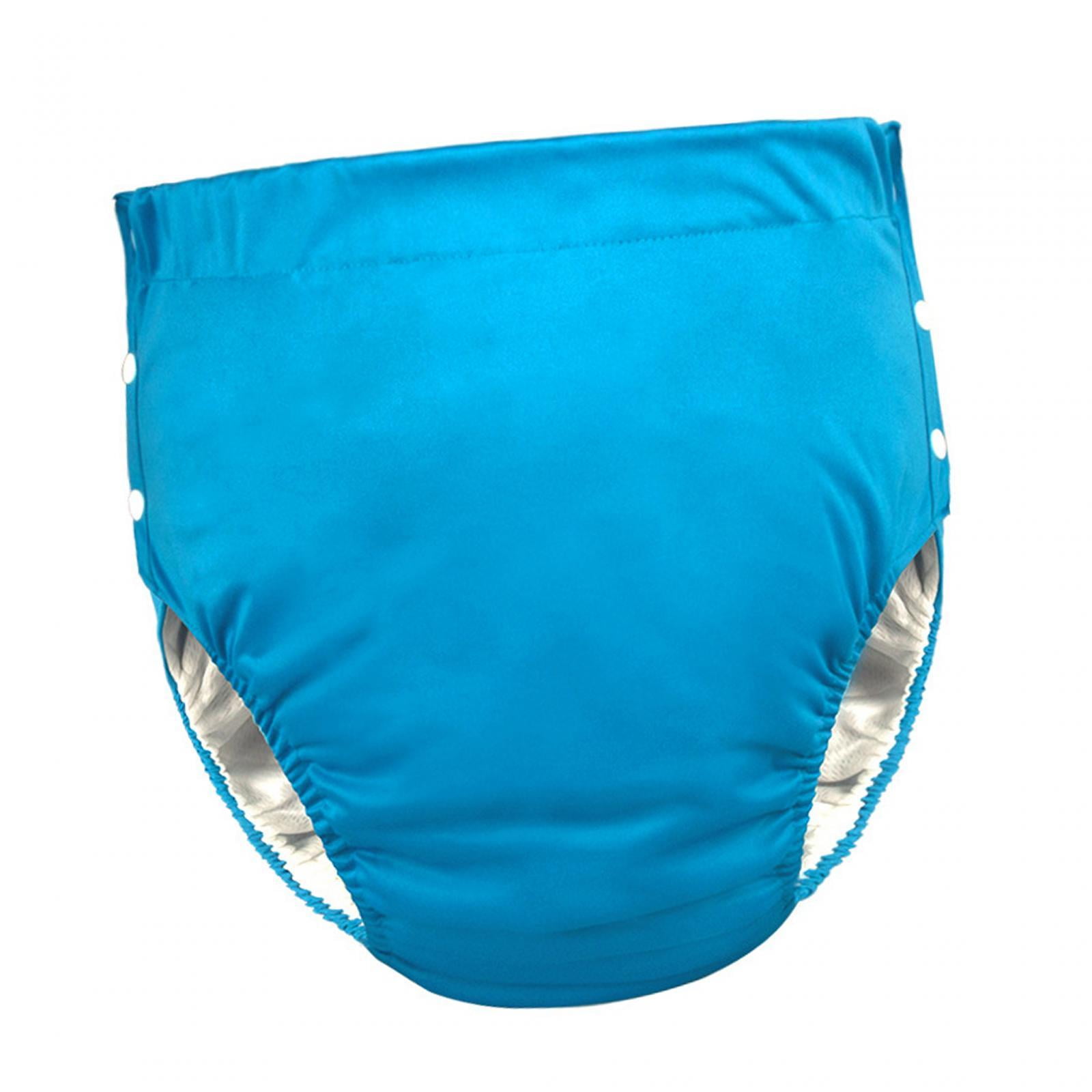 Reusable Adults Cloth Diapers Wraps for Elderly Women Men Incontinence  Pants blue