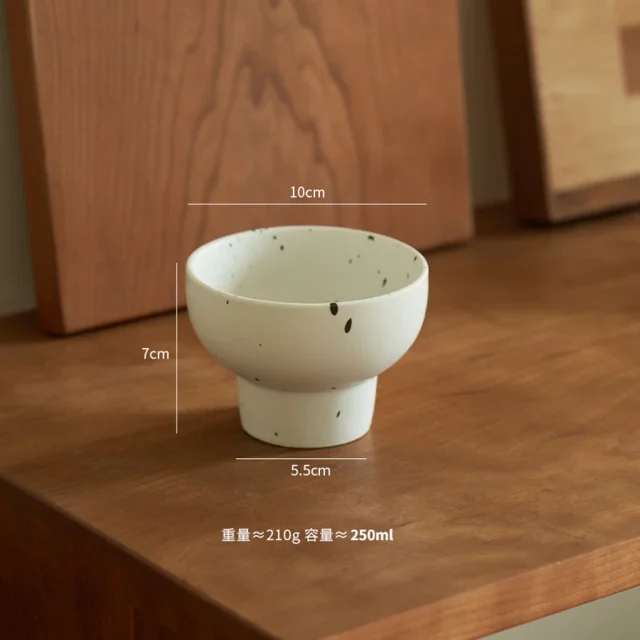4 Inch Retro Ceramic Bowl Cute Rice Bowl Noodles Container Cereal Soup Dessert Snack Bowl Kitchen Tableware Microwave Safe White Dot 4.25 inch
