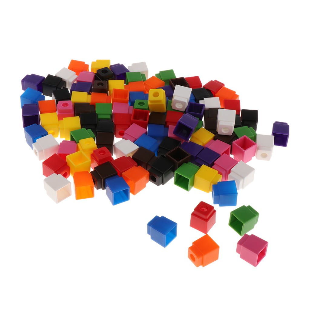 200x Learning Resources Interlocking Mathlink Cubes Snap Blocks 4 Colors New 