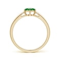 thumbnail image 2 of Angara Natural 0.27 Ct. Emerald with Diamond Fashion Ring in 14K Yellow Gold for Women (Ring Size: 11.5), 2 of 8