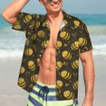 thumbnail image 7 of Bingfone Men's Short Sleeve Button Down Shirts Hawaiian Cute Cartoon Bees Printed Beach Shirt, 7 of 7