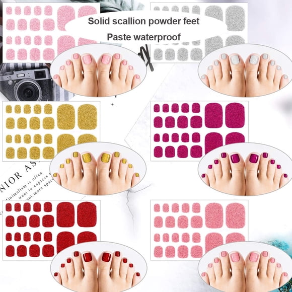 1 Set Color Street Nail Strips Toe Nails Files Files Durability Glittery Self-Adhesive Waterproof Universal Salon Supplies DIY Manicure Kit 73