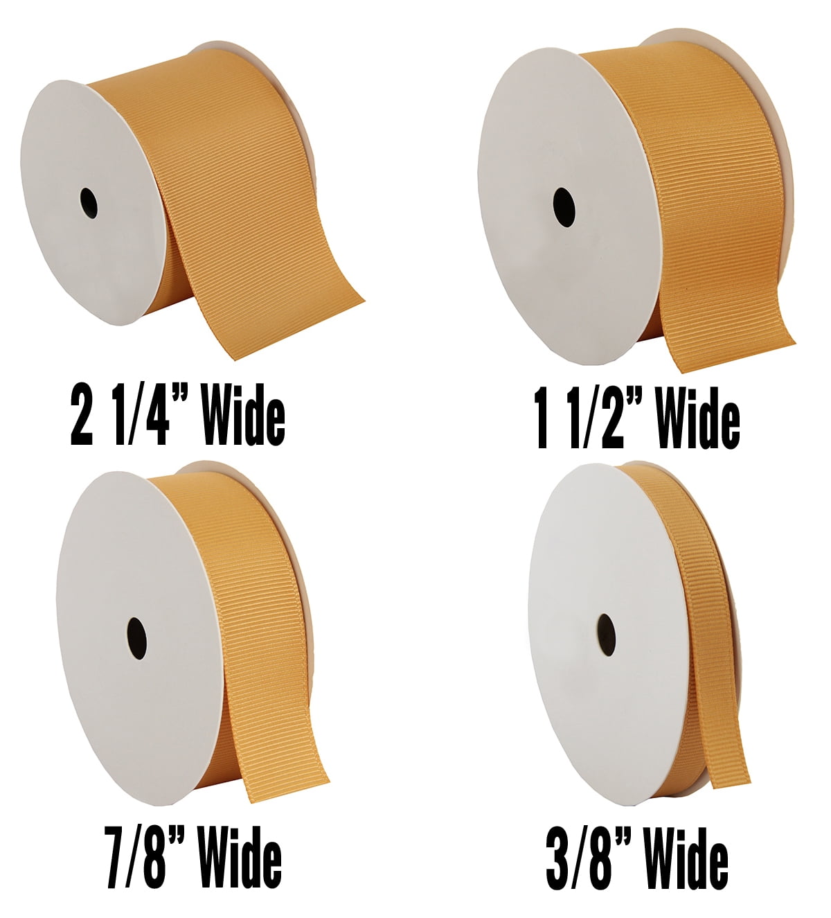 3 Pack Threadart Grosgrain Ribbon Rolls - 10 yd rolls - 4 Widths 25 Colors - Solid Colors Ribbed Pattern - For Bows, Decorations, Hair Clips, and More - 2 1/4" (2.25") width - Beige 690