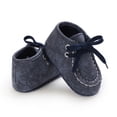 thumbnail image 4 of Baby Boys Girls Lace Up Leather Sneakers Soft Rubber Sole Infant Moccasins Newborn Oxford Loafers Anti-Slip Toddler Wedding Uniform Dress Shoes, 4 of 5