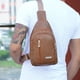 thumbnail image 4 of Bolso bandolera para hombre y mujer, mochila de hombro, bolso de pecho, bandolera, mochila con orificio para auriculares, para senderismo, camping, viajes al aire libre, 4 of 5