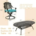 thumbnail image 3 of 9-Piece Patio Dining Set, Outdoor Patio Table and Chair Set of 84” oval Cast Aluminum Dining Table with Umbrella Hole, 8 Patio Dining Swivel Chairs Padded, Patio Funiture Set, Blue, 3 of 8