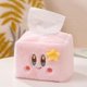 thumbnail image 1 of Caja de papel de peluche con forma de corazón y estrella para niña, juego de pañuelos de papel rosa, material de peluche, 1 of 6
