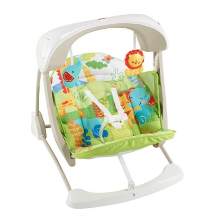 Fisher Price Infant 2-in-1 Rainforest Friends Take-Along Swing & Seat | CKK59