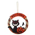 thumbnail image 1 of Bienvenida Guirnalda Puerta Colgante Calabaza Madera Gato Negro Cementerio Castillo Fantasma Halloween Decoración Suministros Yuarrent HA042894-01, 1 of 5