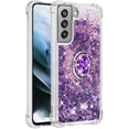 thumbnail image 3 of Samsung Galaxy S21 FE (Not S21) Case,Creativity Clear Quicksand Glitter Flowing Liquid Floating Soft TPU Case w/Stand Bling Diamond Sparkle Phone Cover for Samsung Galaxy S21 FE  Purple, 3 of 7