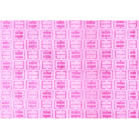 Ahgly Company Indoor Rectangle Abstract Pink Modern Area Rugs, 7' x 10'