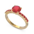 thumbnail image 2 of 2.25 T.C.W Round Shape Red Ruby Gemstone Sparkle Engagement Ring for her Solid 14K Yellow Gold Size 5.5 by Diamond-Capitals, 2 of 7