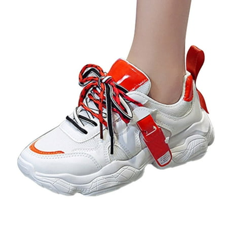 

Women Sneakers Breathable Mesh Thickened Sole Casual Running Sports Shoes 37