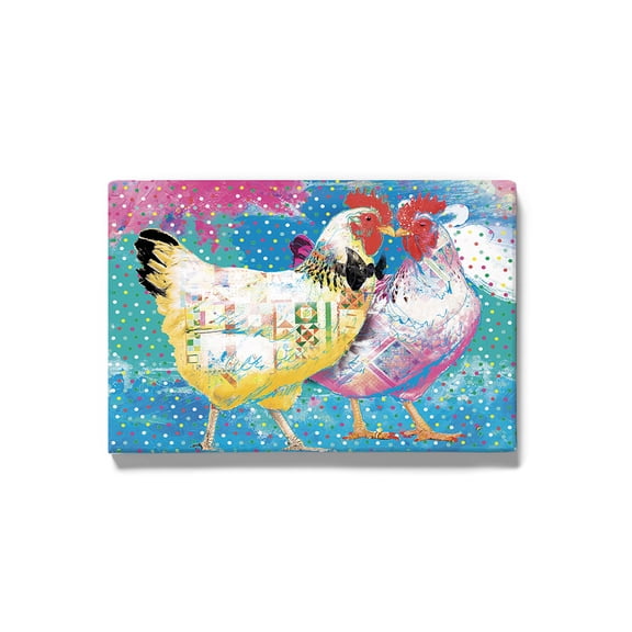 Image Conscious Elegant Chickens Wrapped Canvas -Porter Hastings Designs, Wall Art 20 x 30 in