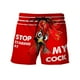thumbnail image 2 of ICHUANYI Clearance Men Drawstring Special Cock Print Beer Festival Beach Casual Trouser Shorts Pant(Red, S) Ichuanyi Ichuanyi, 2 of 5