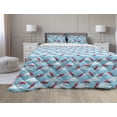 thumbnail image 1 of Umbrella Comforter & Sham Bedding Set, Illustration of Clouds Rainy Weather Raindrops Sky High Daytime Elements, 3 pcs Duvet Set Microfiber Filling Quilt, 5 Sizes, Dark Pink and Blue, by Ambesonne, 1 of 4