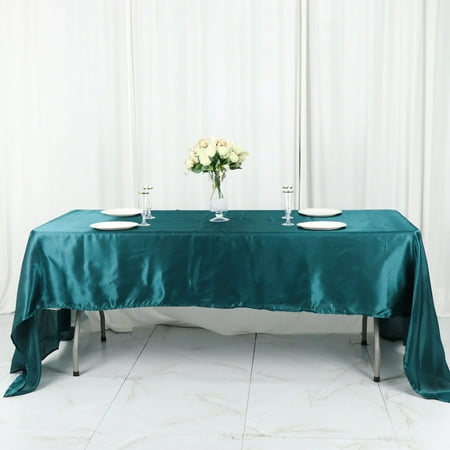 

Efavormart 60x126 Rectangle Peacock Teal Wholesale SATIN Tablecloth Banquet Linen Wedding Party Restaurant Tablecloth