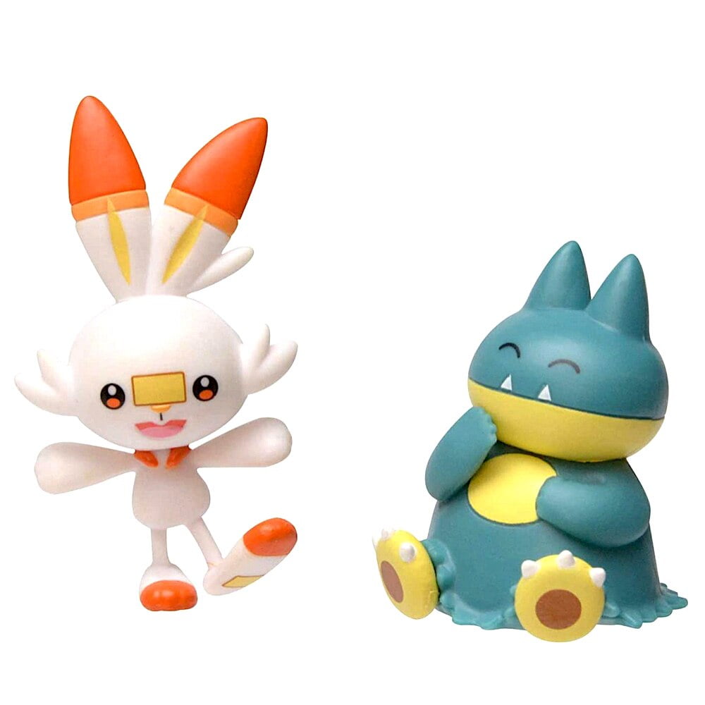Pokemon Munchlax & Scorbunny Collectible Articulated Action Figure