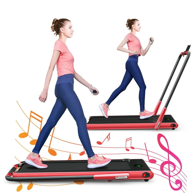 Gymax 2.25HP Under Desk Electric Pad Treadmill Running Machine w/ APP Red