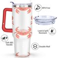 thumbnail image 3 of Cup with Handle and Straws 40 oz Insulated Cute Crab Marine Adorable Travel Cup Birthday Present for Women Girls Daughter Mom Gifts for Him/Her Coffee Mugs, 3 of 7