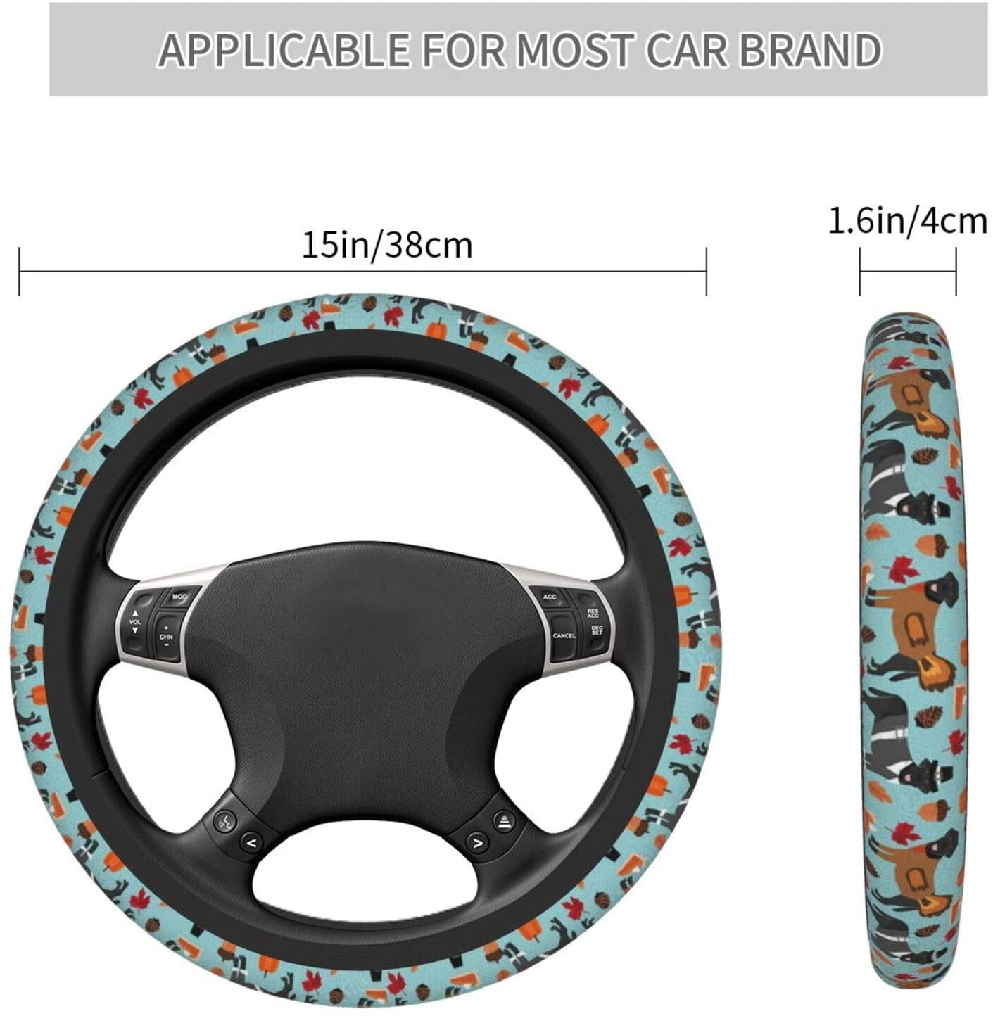 Greyhound Black Art Dog Steering Wheel Cover Breathable Auto Car Steering Wheel Cover for Unisex Universal 15 Inches Customized Gift Greyhound Black Art Dog Steering Wheel Cover Breathable Auto Car Steering Wheel Cover for Unisex Universal 15 Inches Customized Gift