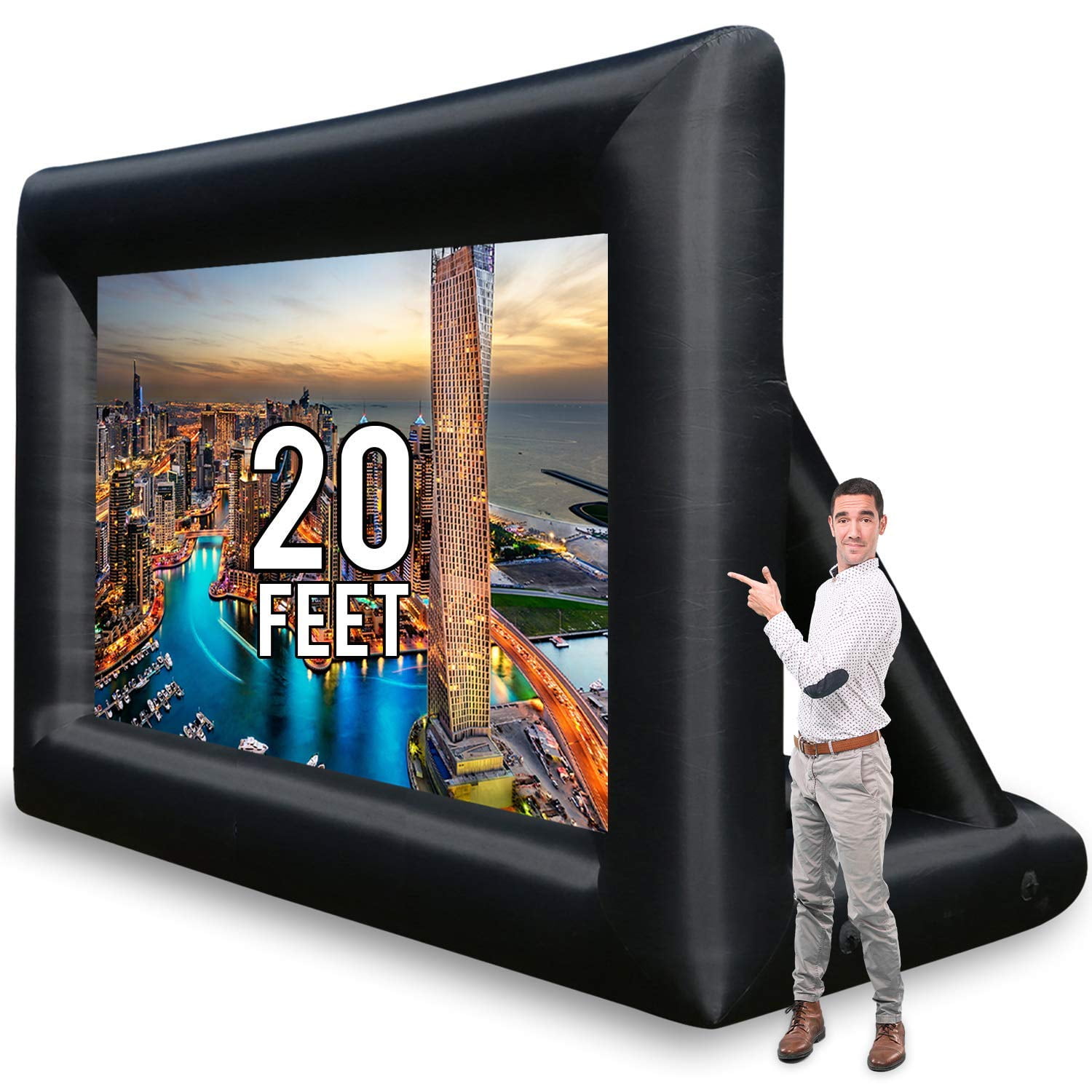 Tusy 14 foot Outdoor Inflatable Movie Projector Screen Review - YouTube